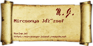Mircsonya József névjegykártya